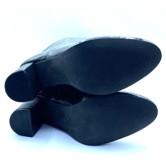 Urban Outfitters Isabel Tall Boot Croco Faux Leather Black US 9 Part Zip Up NWOB - Picture 4 of 13